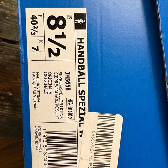 Adidas Handball Spezial Blue Yellow Gum Women’s 8.5 New With Box - Picture 5 of 6